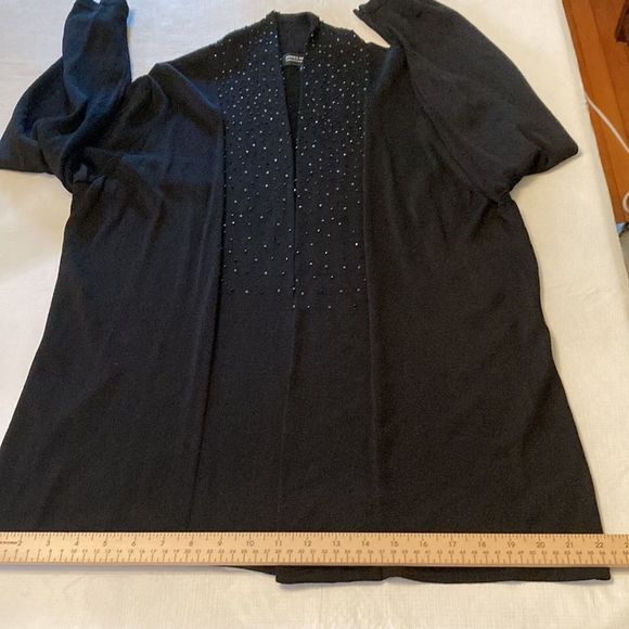 Jones New York Sweater Jacket Black Long Sleeves Open Front Jacket Sweat… - Picture 9 of 12
